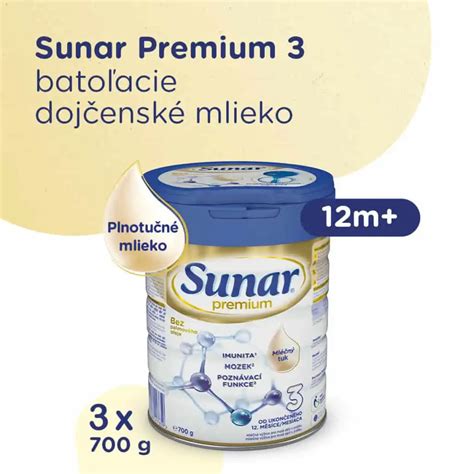 detailní záběr na dózu Sunar Premium 3 s vyznačenými prvky pro snadné dávkování (hrana pro zarovnání, úchyt na odměrku)