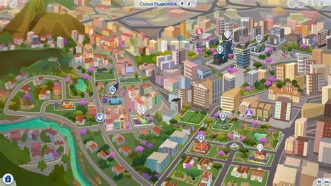 Mapa Ciudad Enamorada se sousedstvími a kluby