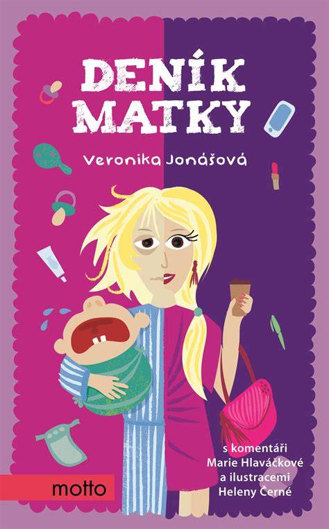 Obrázek znázorňující deník matky a doprovodné ilustrace Heleny Černé