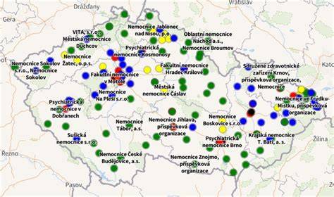 Mapa systémů domácích porodů a nemocnic v Evropě