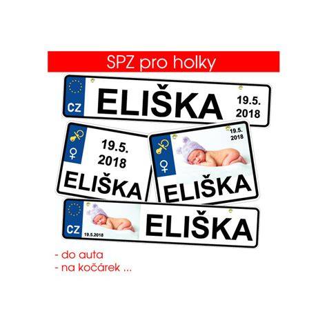 ukázky formátů SPZ pro kočárek, odrážedlo a dětské autíčko