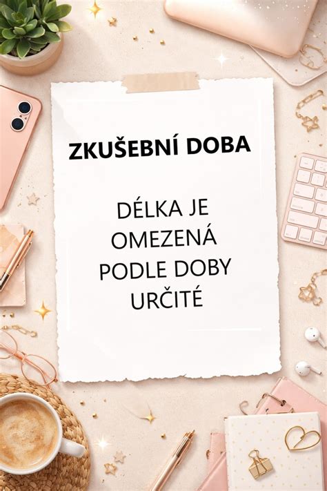 Ilustrace znázorňující ženu a kalendář, symbolizující zkušební dobu a její omezení.