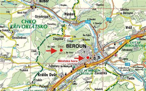 Mapa regionu Berounsko a okolí