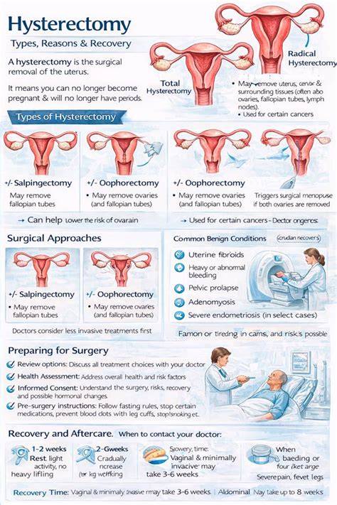 Infografika: typy hysterektomie a jejich principy