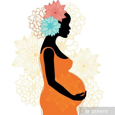 Ilustrace těhotné ženy cvičící v tělocvičně