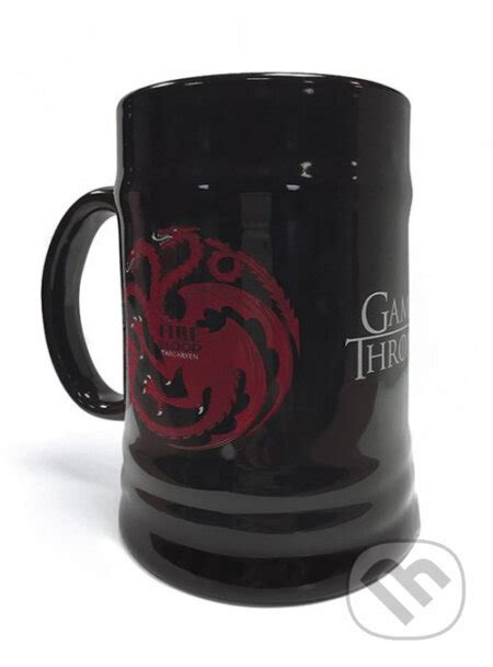 Černý keramický korbel s logem Hra o trůny