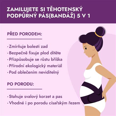 Ilustrace těhotenských legín s detailním záběrem na těhotenský pás