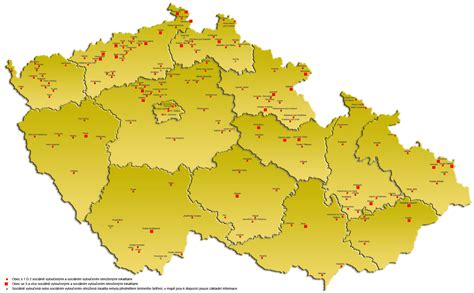 Mapa s vyznačenými lokalitami jógových studií
