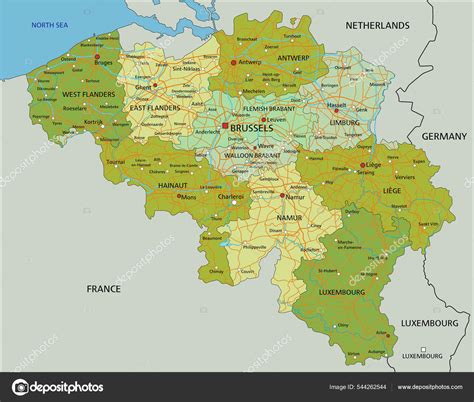 Mapa Belgie s vyznačenými lokalitami pro těhotenské focení