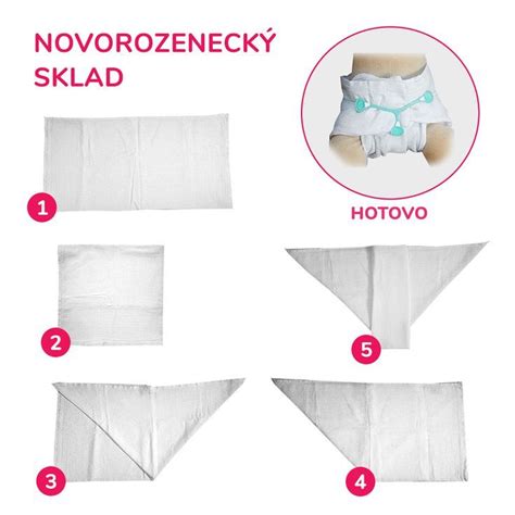 ukázka různých způsobů skládání čtvercových plen