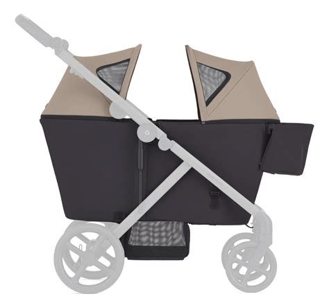 Schéma konfigurací kočárku Phil&Teds Voyager pro jedno a dvě děti.