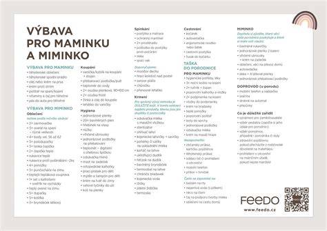 Grafika: základní seznam výbavičky pro porodnici