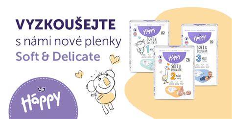 Infografika porovnání velikostí a produkce plen Happy Soft & Delicate