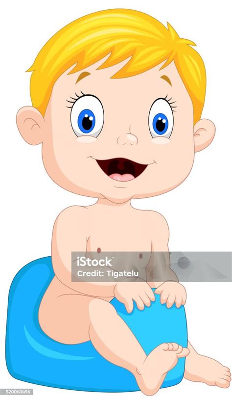 dítě s radostí sedící na nočníku