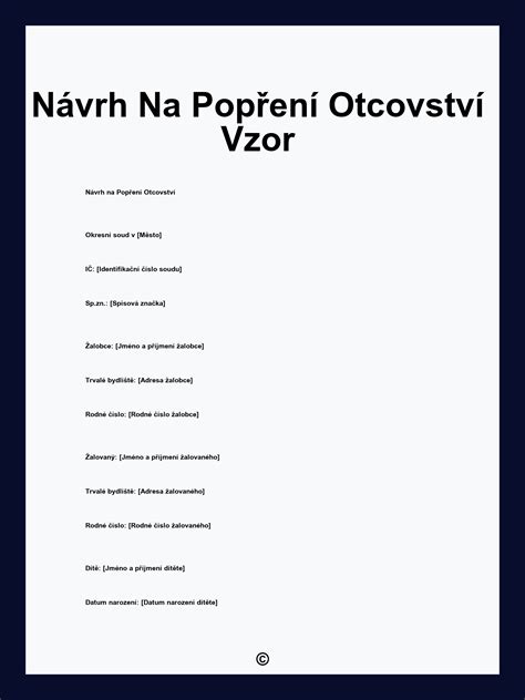 infografika zobrazující lhůty pro určení a popření otcovství