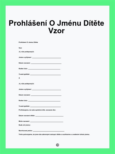 Schéma procesu určení otcovství a jména dítěte