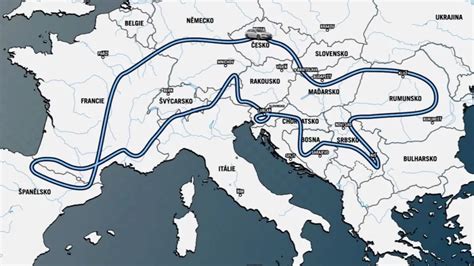 Mapa evropských trhů Astratex a její působení na devíti trzích