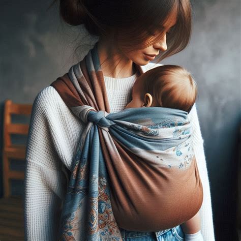 Ilustrace miminka oblečeného ve vlněném oblečení a zabaleného v šátku