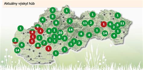 Mapa výskytu bradavic a molusek v populaci
