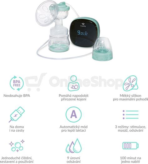 Infografika: Průřez odsávačkou mléka BabyOno a jejího příslušenství