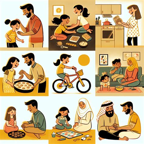 Ilustrace rodiny využívající sportovní aktivity