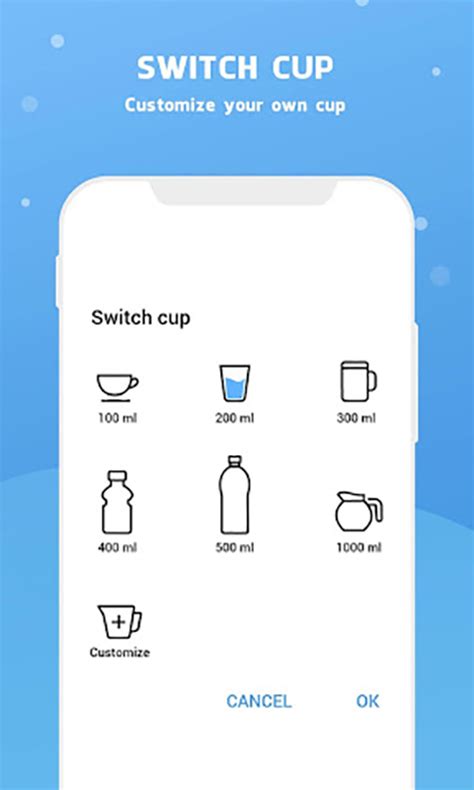 Ilustrační obrázek mobilní aplikace pro sledování pitného režimu