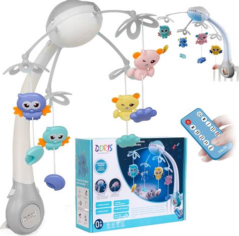 Náčrt různých typů dětských mobilů nad postýlku