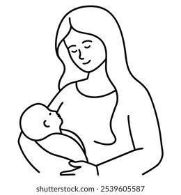 ilustrace matky pijící kávu po kojení