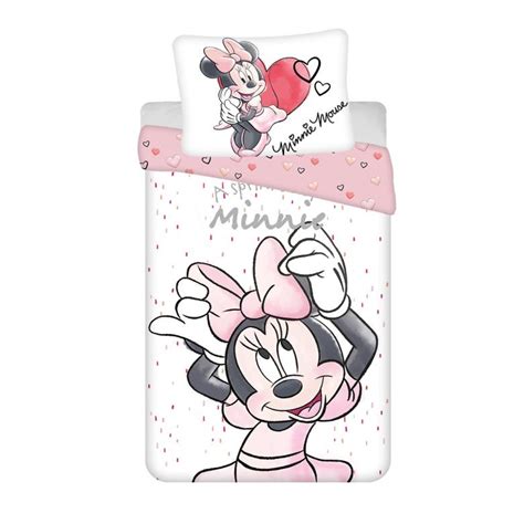 Ukázka oboustranného povlečení s různými motivy Minnie