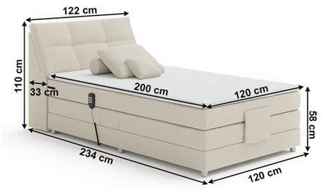 Schéma rozměrů polohovací postele 240x112 cm a orientační rozložení motorů