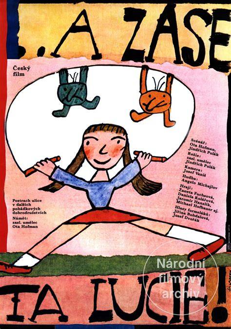 Plakát filmu …a zase ta Lucie! - ilustrace postav Lucie, Ferdy a Osvalda