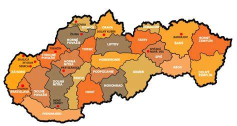 Mapa s vyznačenými regiony zmíněných případů