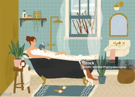 ilustrace miminka ve vaničce s připravenými pomůckami