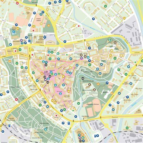 Mapa Olomouce s polohou IVF Clinic Olomouc