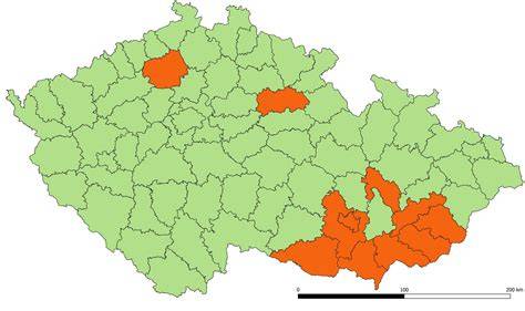 Mapa rozšíření GEU v různých lokalizacích