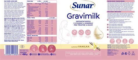 Koláž s obaly různých produktů značky Sunar určených pro těhotné a kojící ženy.