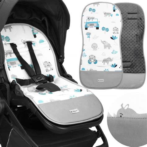 koláž různých designů peřinek a polštářků do kočárku
