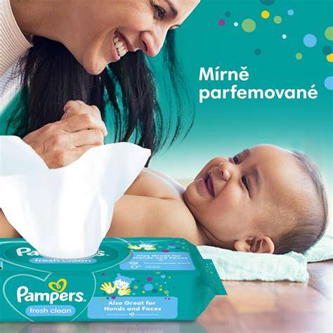 balení vlhčených ubrousků Babylove a Pampers