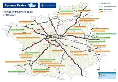 Mapa regionu s polohou porodnic v Středočeském kraji