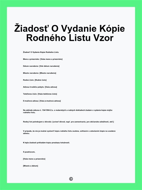 Ilustrační fotografie rodného listu
