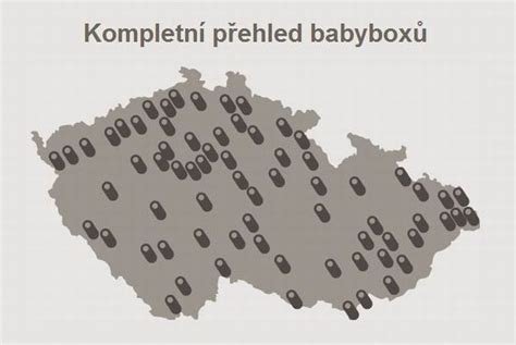 Mapa rozšíření babyboxů v ČR