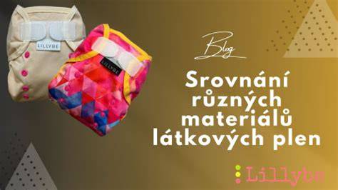 Infografika: srovnání materiálů plen (bavlna, bambus, mikrovlákno) a jejich výhody