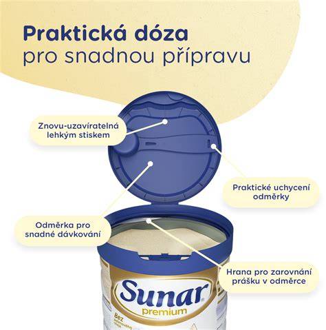 Infografika: Srovnání Sunar Premium 2 a jiných pokračovacích mlék