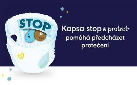Infografika: Systém Stop & Protect v plenkových kalhotkách Pampers