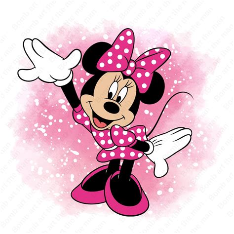 Ilustrace Minnie Mouse s Mickeym v kouzelném prostředí