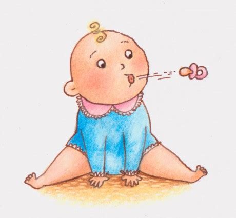 Ilustrace dudlíku s vysvětlivkami jeho částí: sosák, štítek, kroužek