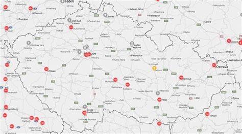 Mapka: Pobočky a lokace newborn fotografů v ČR