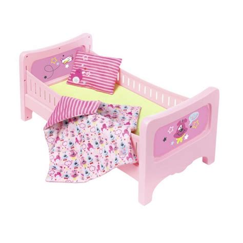 postýlka pro panenku BABY born s kolečky a roztomilými motivy