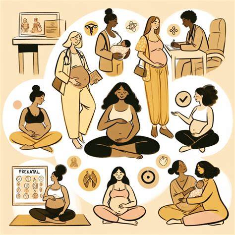 Infografika o fázích porodu a prenatální péči