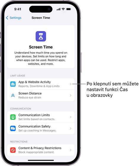 Schéma nastavení rodiny a času u obrazovky